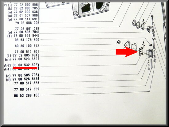 Spacer lower door hinge (2mm)