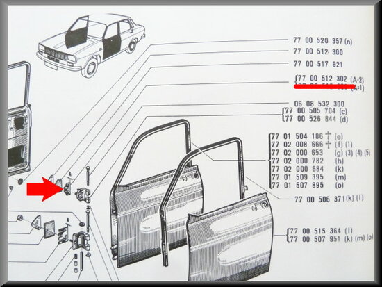 Spacer upper door hinge (2mm)