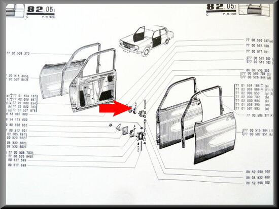 Spacer upper door hinge (2mm)