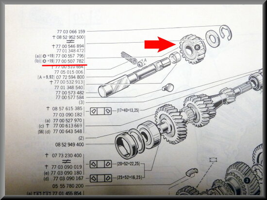 Reverse gear (19 theeth)