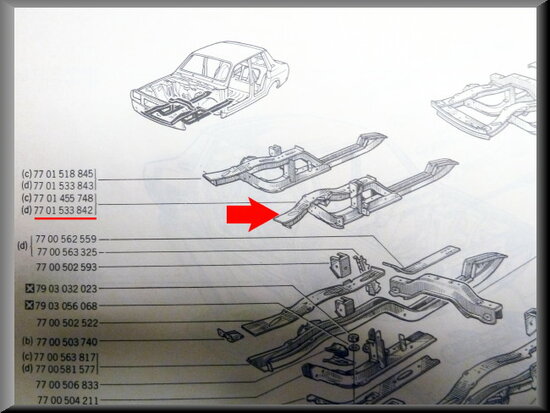 Chassis deel links (Reproductie)