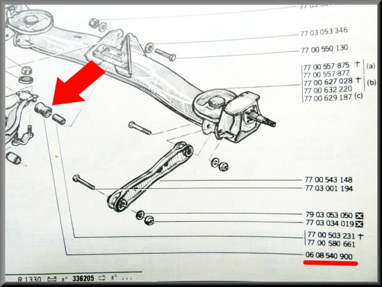 Silentblock rear wishbone (with tube)