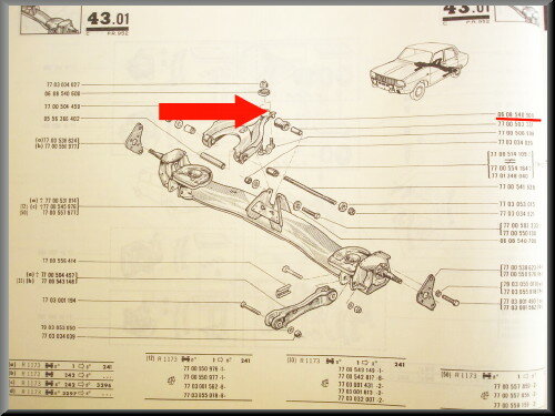 Silentblock rear wishbone (with tube)