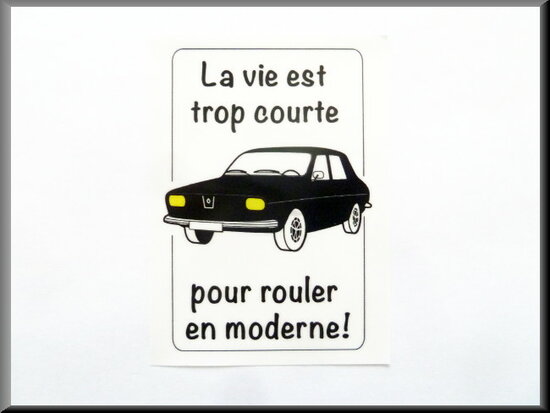 Car sticker for inside window "la vie est trop court"