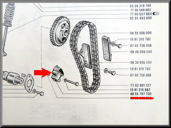 Gear chain tensioner R12 Gordini