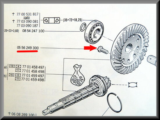 Boulon de couronne de différentiel