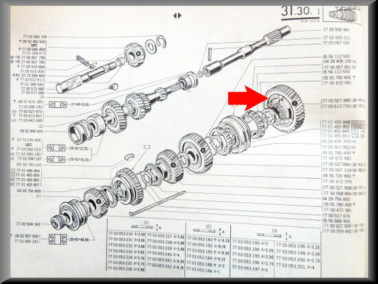 Pinion 1rd gear with synchronization hub (47 teeth)