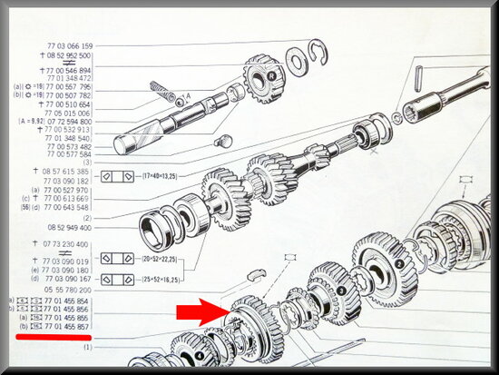 Reverse gear with synchronization hub (37 teeth)