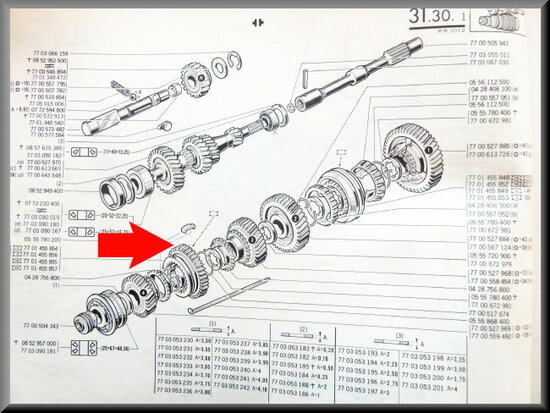 Reverse gear with synchronization hub (37 teeth)