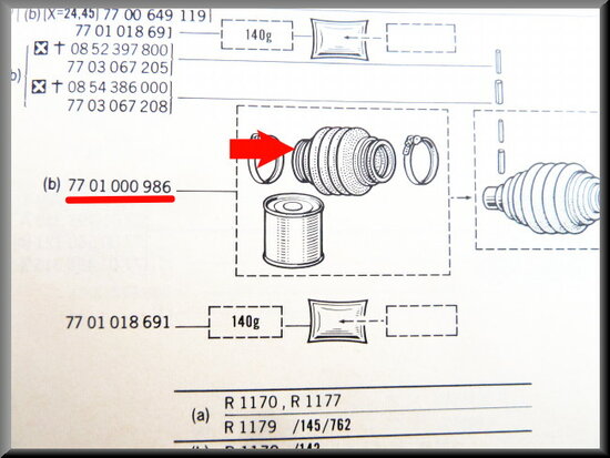 Soufflet de cardan (diam. int. 53mm + longueur 125mm).