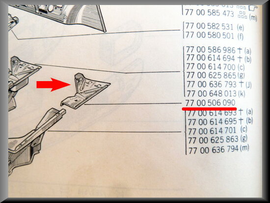 Corner piece inner wing left