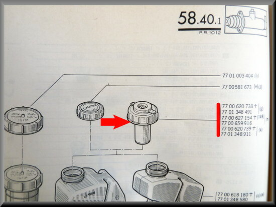 Cap brake fluid reservoir