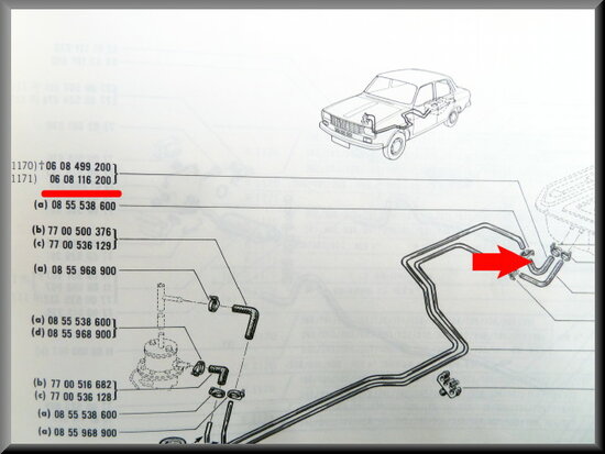 Tuyau de réservoir à essence R12 et R12 Gordini