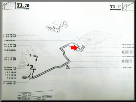 Benzinetank slang R12 en R12 Gordini