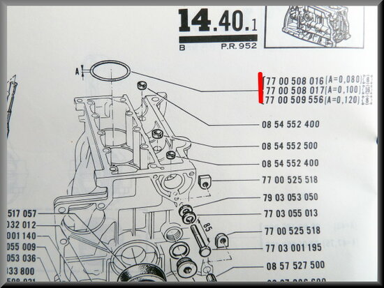 Jeu de joints d'étanchéité pour chemise de cylindre R12 Gordini