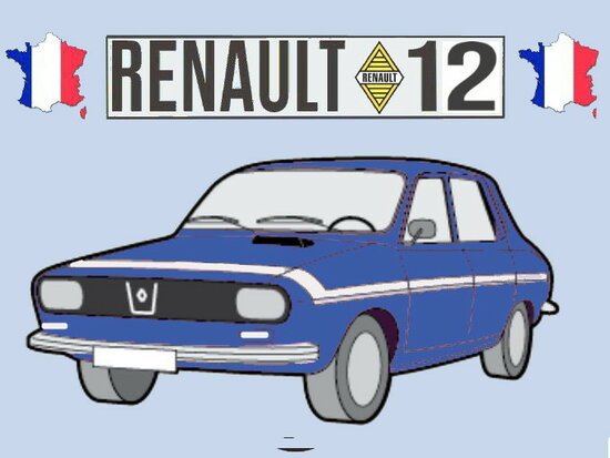Sleutelhanger Renault 12 Gordini (blauw).