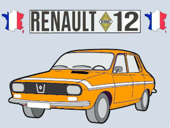 Porte-clés Renault 12 Gordini (orange).