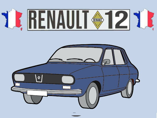 Sleutelhanger Renault 12(blauw).