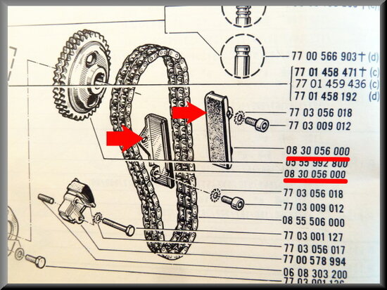 Timing chain guides R12 Gordini