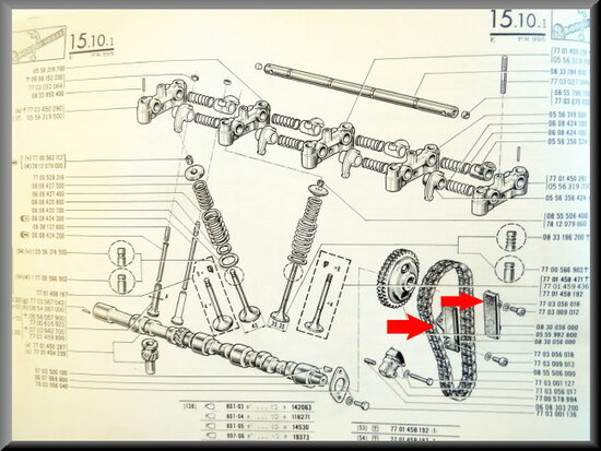 Timing chain guides R12 Gordini