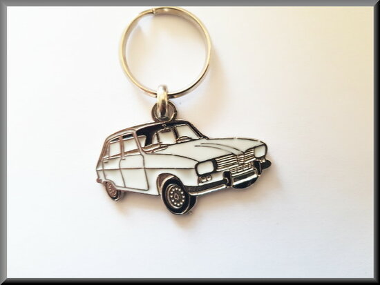 Porte-clés Renault 12 (blanc) 5 cm.