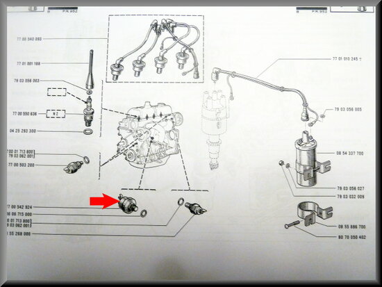 Oil pressure sensor R12 Gordini, R17.