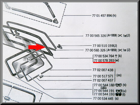 Rear window rubber R12 Break