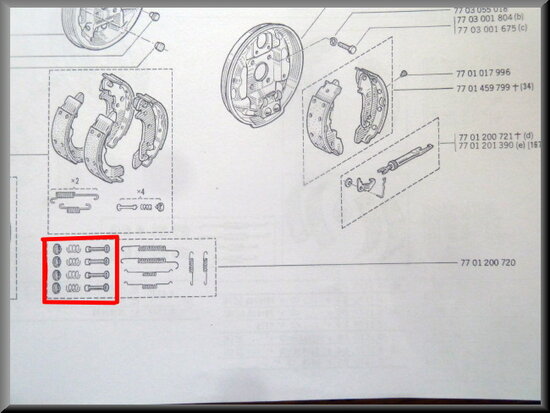 Kit de fixation de machoires de frein