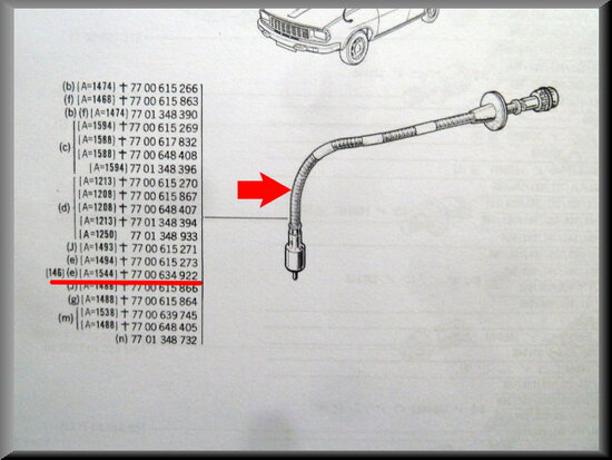 Speedometer cable (new type)