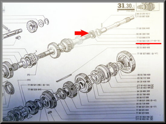 Primary shaft bearing (17-40-16 mm) R12 Gordini