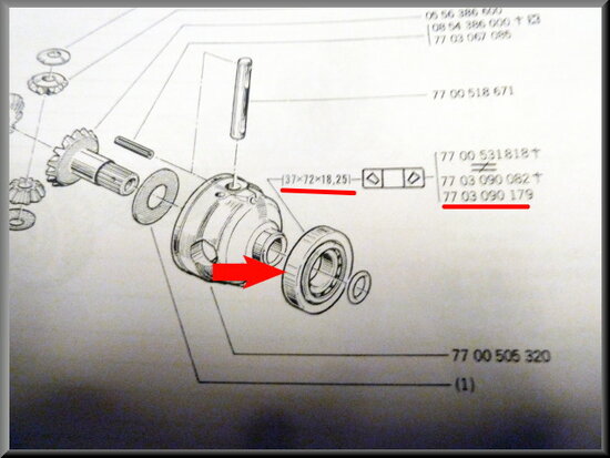 Differential bearing (37-72-18,25mm).