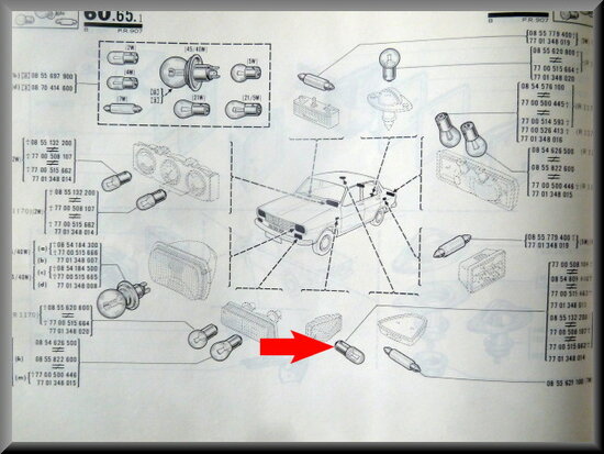 Bulb parking lights and side indicators (4 Watt).