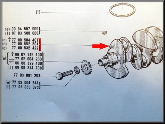 Crankshaft (revised, 150 euro in exchange).