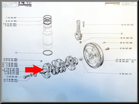 Crankshaft (revised, 150 euro in exchange).