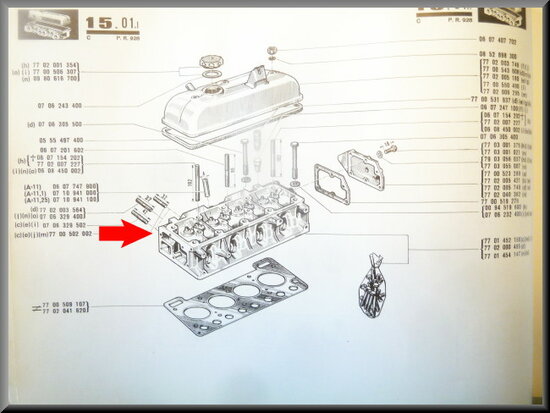  Cylinder head  (revised, excl: 150 euro in exchange).