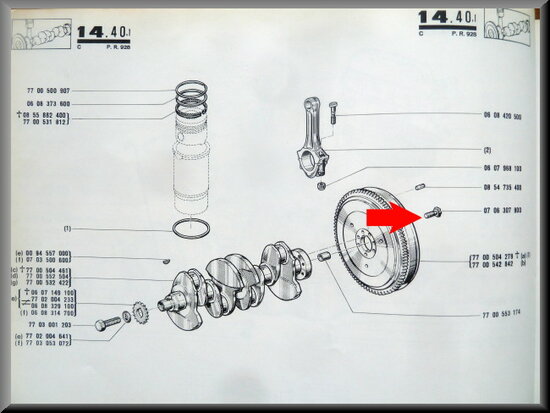 Fly-wheel lock bolt M9 x 1.0