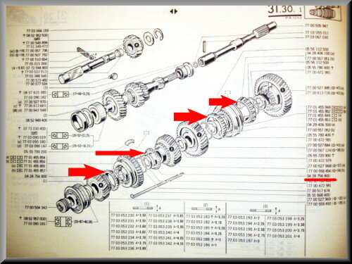 Synchromesh rings 4 gear