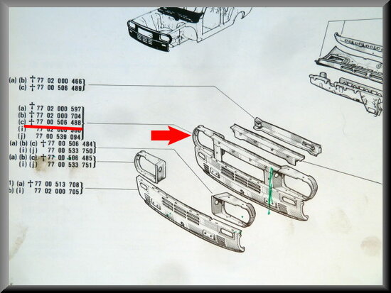 Deel van frontplaat links (R12 oude type, New Old Stock).