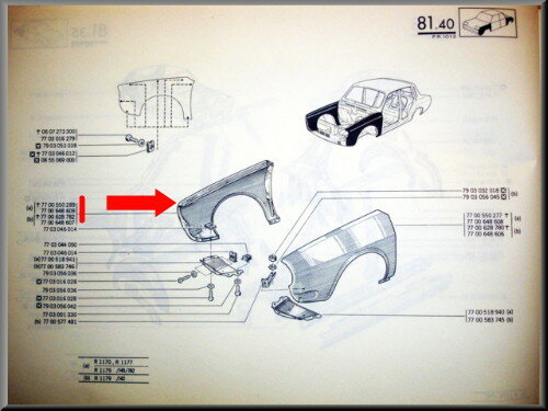 Front wing on the right, with openings for indicators.