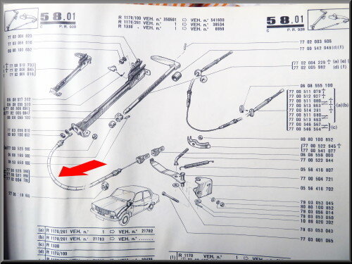 Handremkabel voorzijde