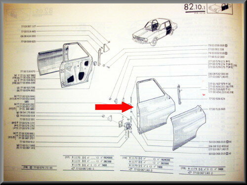 Rear left door (New Old Stock).