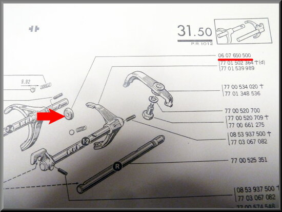 Washer selector shaft.