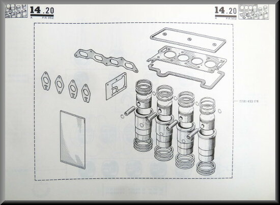 Set moteur chemises et pistons R12 Gordini 