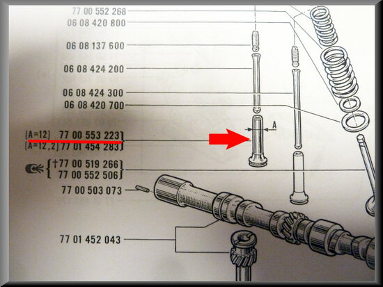 Valve tappet 12mm R12 Gordini.