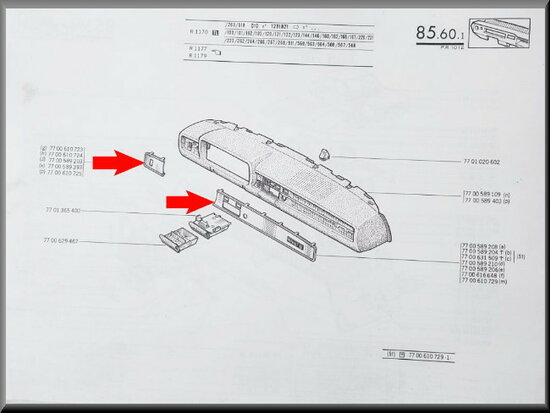 Dashboard moulding (aluminium).