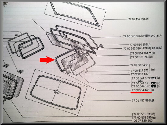 Ruitrubber C stijl links R12 Break.