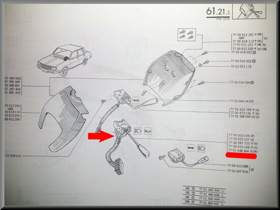 Headlight and horn switch