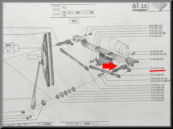 Wiper axle left (Bosch)