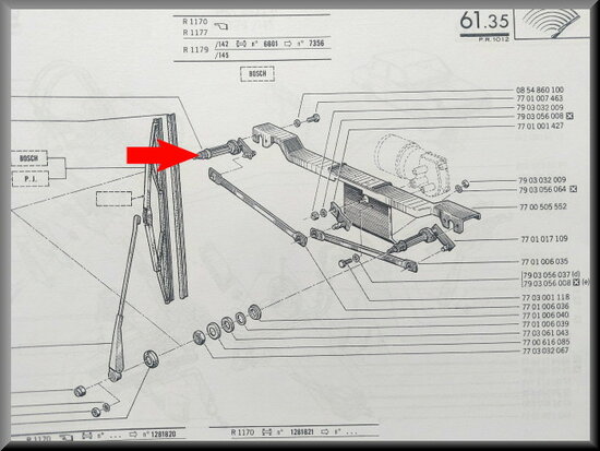 Wiper axle right (Bosch)