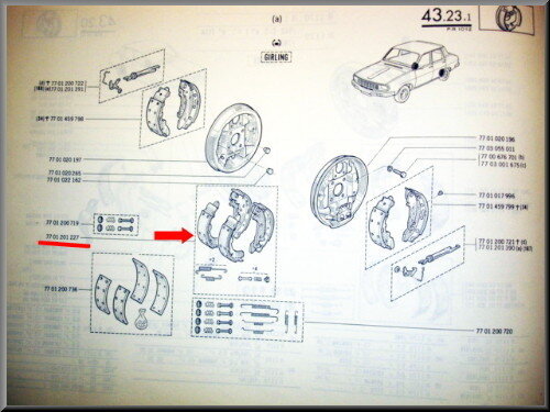 Brake shoes Girling